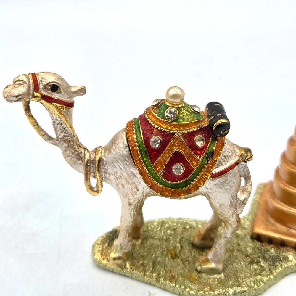 VINTAGE Jeweled Camel‎ Trinket Box Multicolor Hinged with Rhinestones, IRAQ